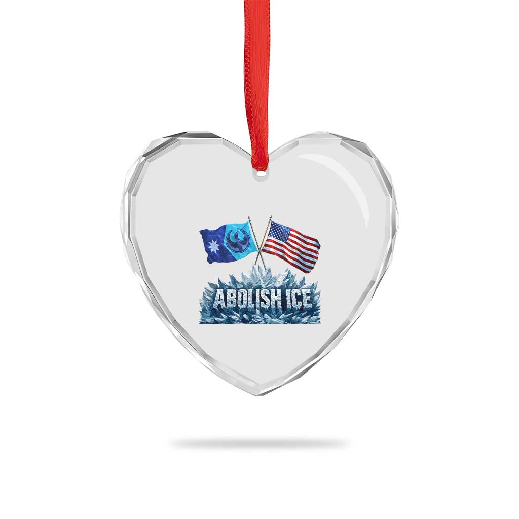 Abolish Ice Minnesota American Flag Heart Crystal Glass Ornament MN Rebel Loon Resistance Protest TS02 Print Your Wear