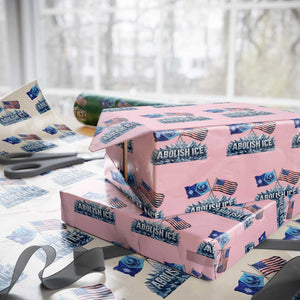 Abolish Ice Minnesota American Flag Wrapping Paper Roll MN Rebel Loon Resistance Protest TS02 Light Pink Print Your Wear