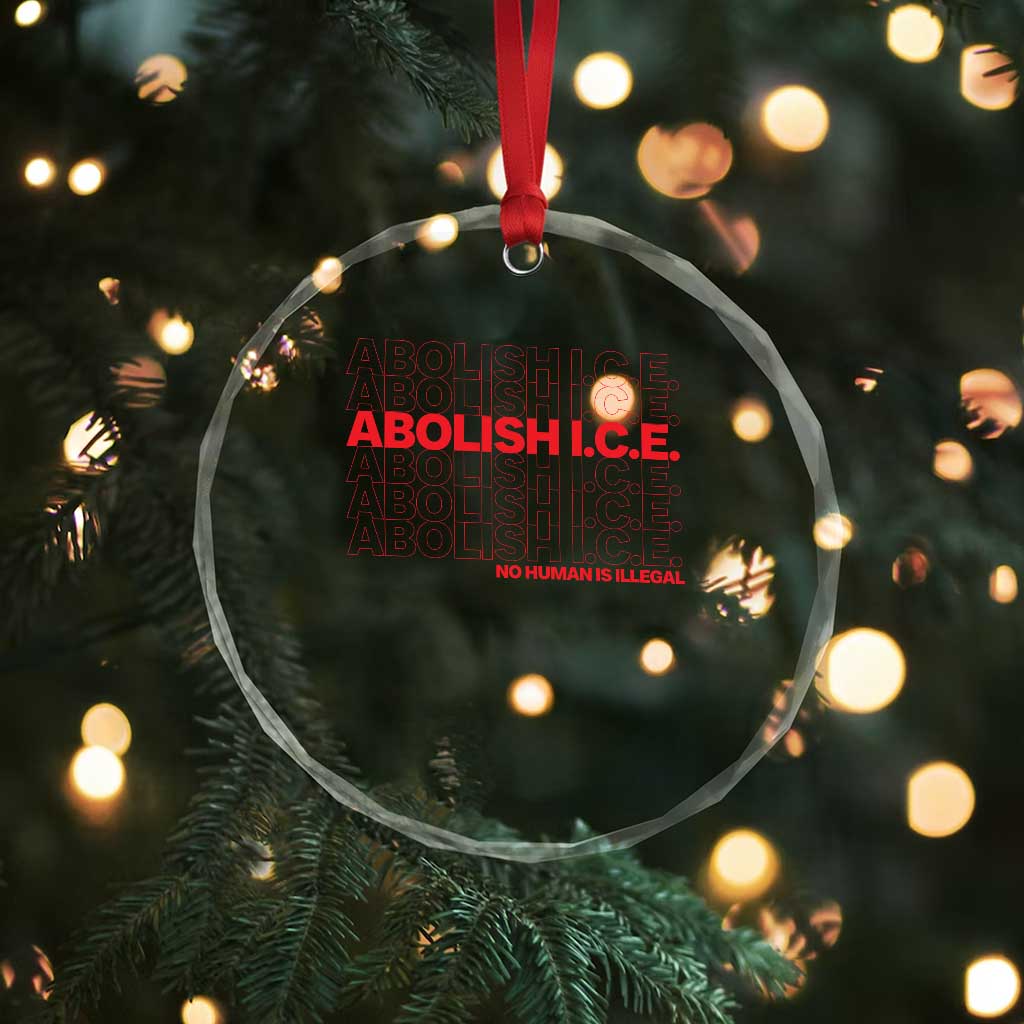 Abolish Ice No Human Is Illegal Crystal Glass Ornament Social Justice TS10 Print Your Wear