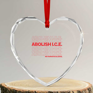 Abolish Ice No Human Is Illegal Heart Crystal Glass Ornament Social Justice TS10 Transparent Glass 3'' Heart Print Your Wear