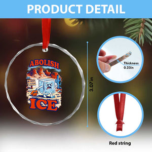Abolish Ice Protest Crystal Glass Ornament Retro Protest No Human Is Illegal TS10 Print Your Wear