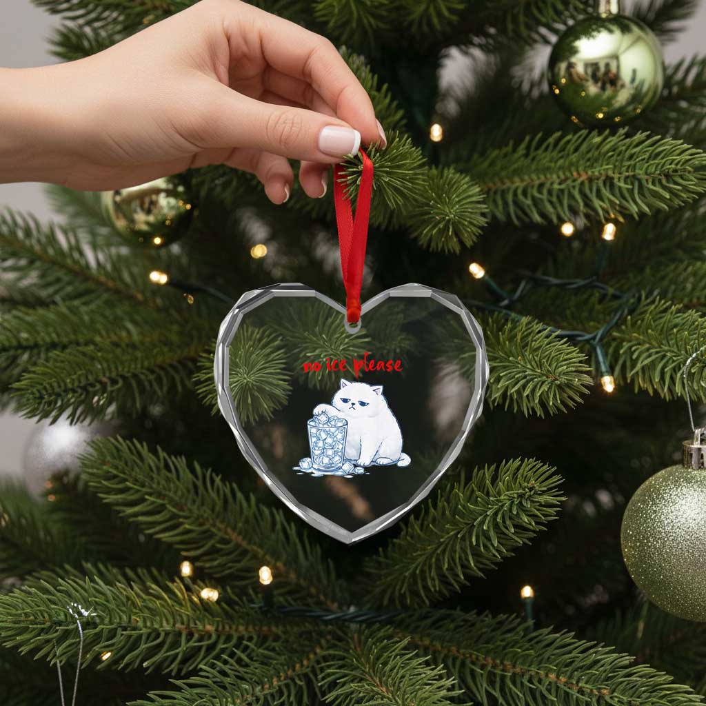 Abolish Ice Protest Heart Crystal Glass Ornament Subtle FDT Cat Meme No Ice Please TS10 Print Your Wear