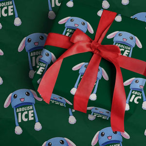 Abolish Ice Wrapping Paper Roll Blue Bunny Hat Pro Immigrant Resist Minnesota TS11 Green Print Your Wear