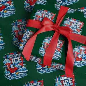 Abolish Ice Wrapping Paper Roll Subtle FDT Penguin Slush Drink Funny Summer Chill Mode TS10 Green Print Your Wear