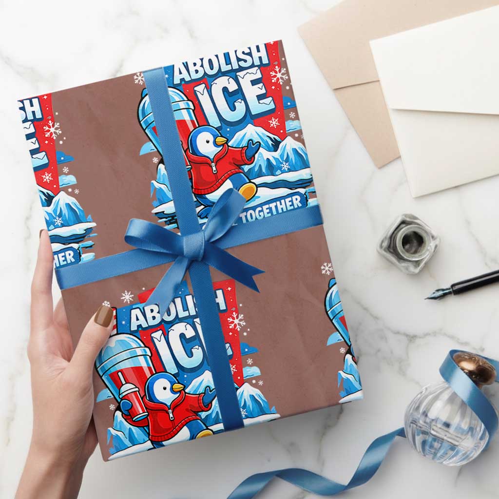 Abolish Ice Wrapping Paper Roll Subtle FDT Penguin Slush Drink Funny Summer Chill Mode TS10 Mocha Print Your Wear