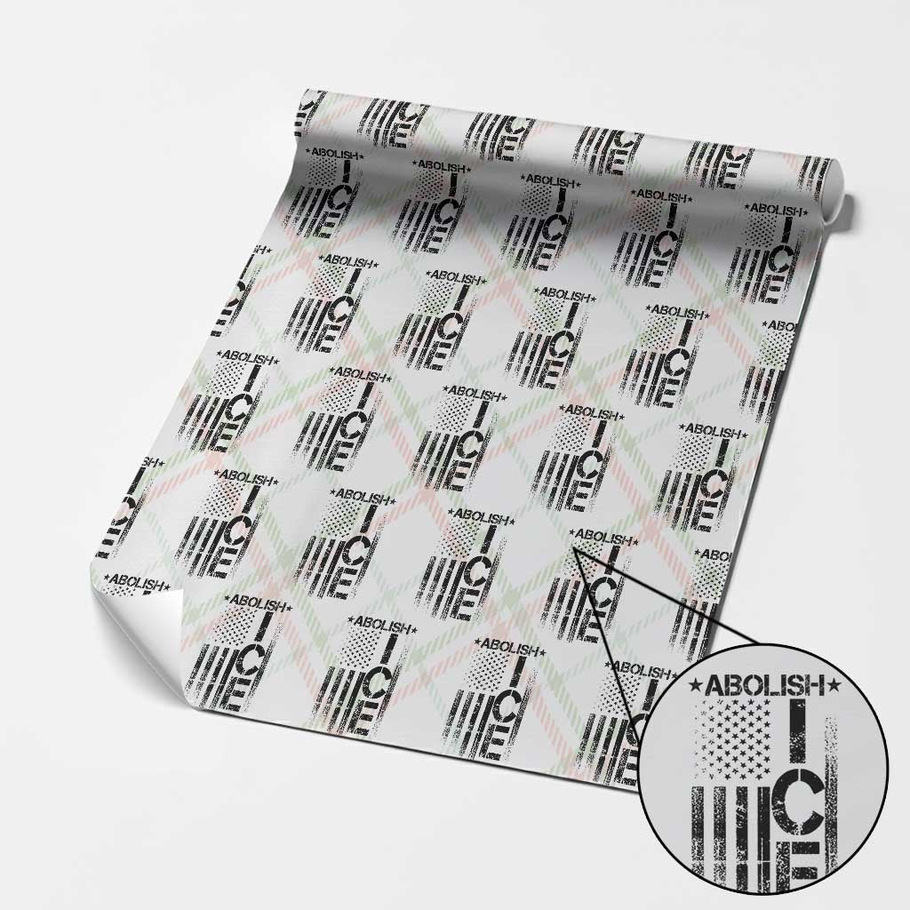 Abolish ICE Wrapping Paper Roll Vintage American Flag TS10 Christmas Plaid Print Your Wear