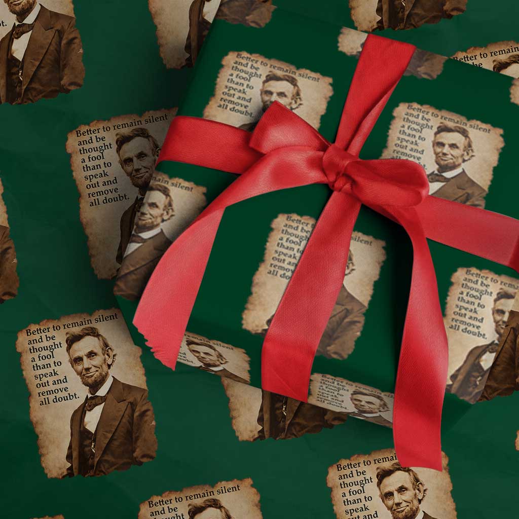 Abraham Lincoln American History Teacher School Wrapping Paper Roll TS14 Green Print Your Wear