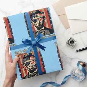 Abraham Lincoln Freedom Retro Wrapping Paper Roll 250 Years of Freedom Liberty History TS14 Light Blue Print Your Wear