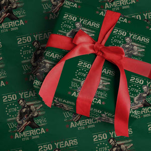 Abraham Lincoln Playing Guitar 250th Anniversary Wrapping Paper Roll 250 Years 1776 2026 4th July USA Flag We The People