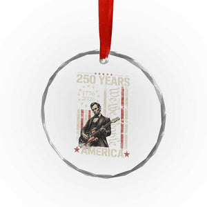 Abraham Lincoln Playing Guitar 4th July 250 Years America Crystal Glass Ornament TS11 Print Your Wear