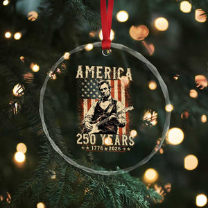 Abraham Lincoln Playing Guitar 4th July US 250th Anniversary Crystal Glass Ornament TS11 Print Your Wear
