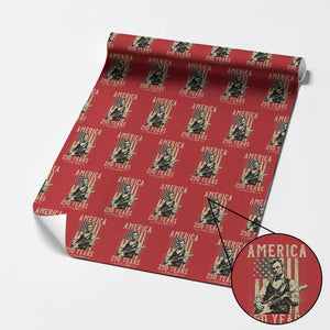 Abraham Lincoln Playing Guitar 4th July US 250th Anniversary Wrapping Paper Roll TS11 Red Print Your Wear