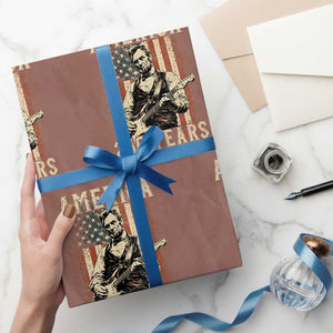 Abraham Lincoln Playing Guitar 4th July US 250th Anniversary Wrapping Paper Roll TS11 Mocha Print Your Wear