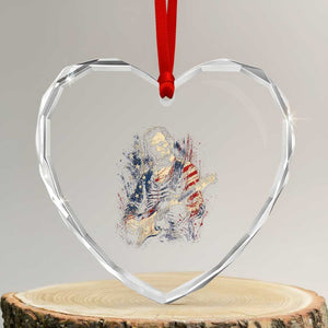 Abraham Lincoln Playing Guitar 4th of July Heart Crystal Glass Ornament TS14 Transparent Glass 3'' Heart Print Your Wear