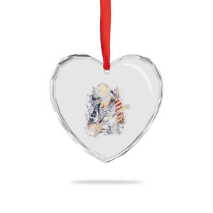 Abraham Lincoln Playing Guitar 4th of July Heart Crystal Glass Ornament TS14 Print Your Wear
