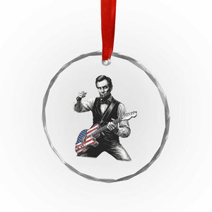 Abraham Lincoln Playing Guitar Vintage American Flag Crystal Glass Ornament TS11 Print Your Wear