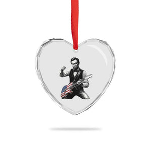 Abraham Lincoln Playing Guitar Vintage American Flag Heart Crystal Glass Ornament TS11 Print Your Wear