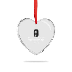 Abraham Lincoln Wise Quote Heart Crystal Glass Ornament Better To Remain Silent Sarcastic Wisdom