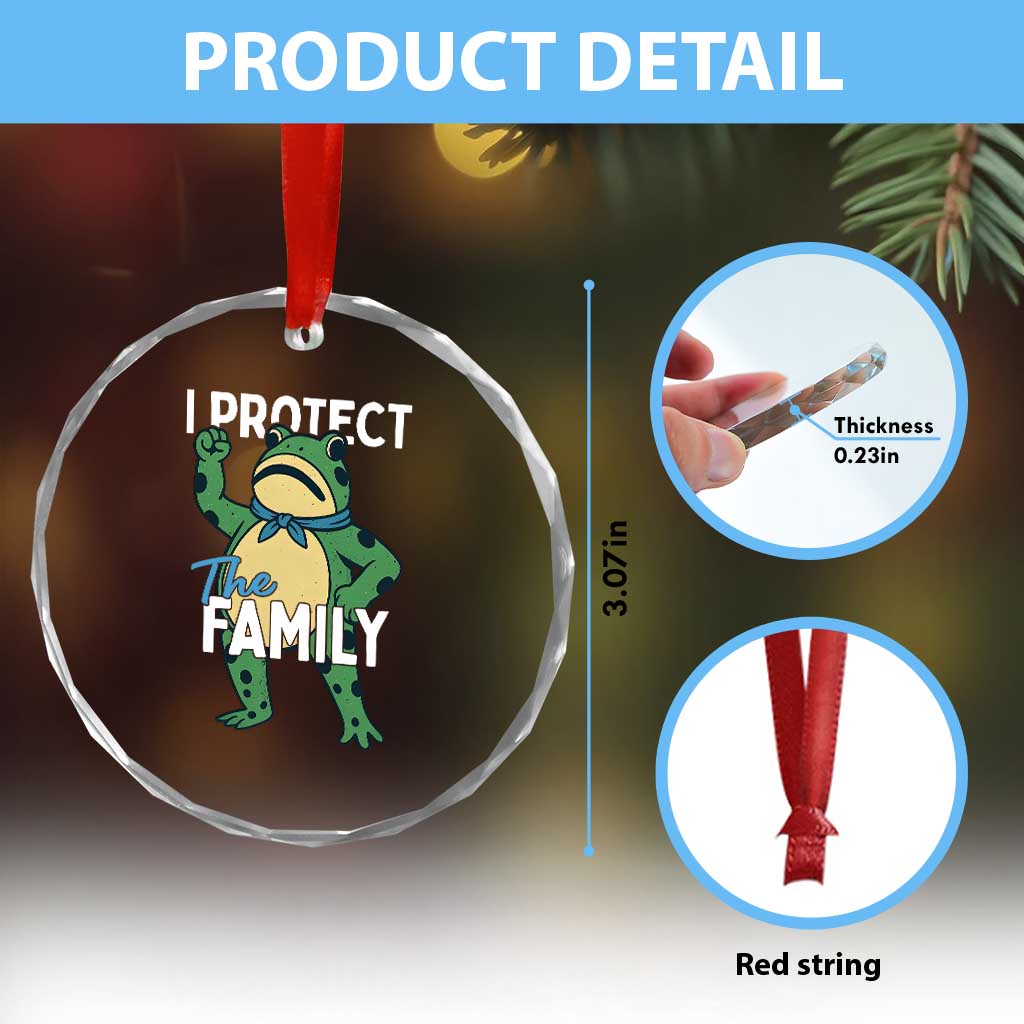 Activist Portland Frog Crystal Glass Ornament I Protect the Family Protest Statement TS02 Print Your Wear