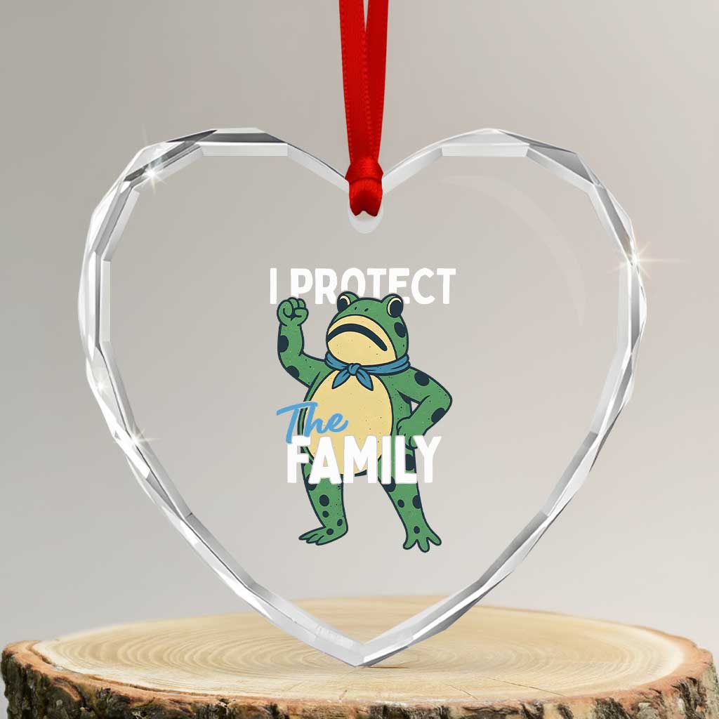 Activist Portland Frog Heart Crystal Glass Ornament I Protect the Family Protest Statement TS02 Transparent Glass 3'' Heart Print Your Wear