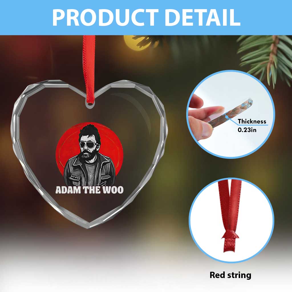 Adam Inspired Graphic Heart Crystal Glass Ornament The Woo In Remembrance Memorial Tribute TS02 Print Your Wear
