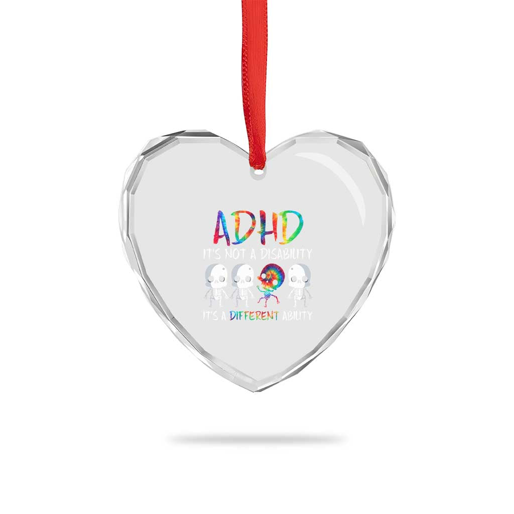 ADHD Awareness Heart Crystal Glass Ornament It's Not A Disability It's A Different Ability TS02 Print Your Wear