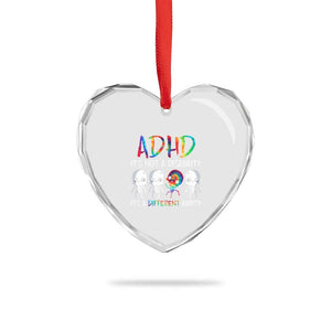 ADHD Awareness Heart Crystal Glass Ornament It's Not A Disability It's A Different Ability TS02 Print Your Wear