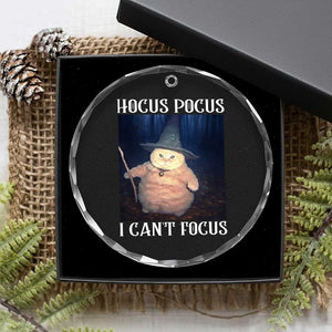 ADHD Cat Meme Crystal Glass Ornament Neurodivergent Wizard Cat I Cant Focus TS10 Print Your Wear