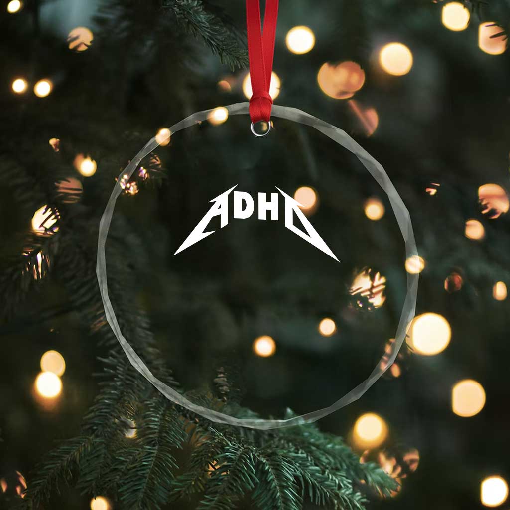 ADHD Crystal Glass Ornament Funny Heavy Metal Rock Music Design Meme TS10 Print Your Wear