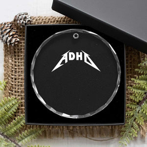 ADHD Crystal Glass Ornament Funny Heavy Metal Rock Music Design Meme TS10 Print Your Wear