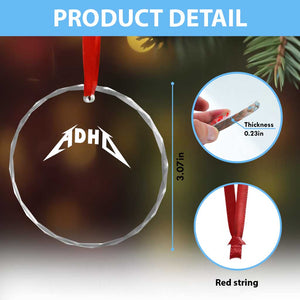 ADHD Crystal Glass Ornament Funny Heavy Metal Rock Music Design Meme TS10 Print Your Wear