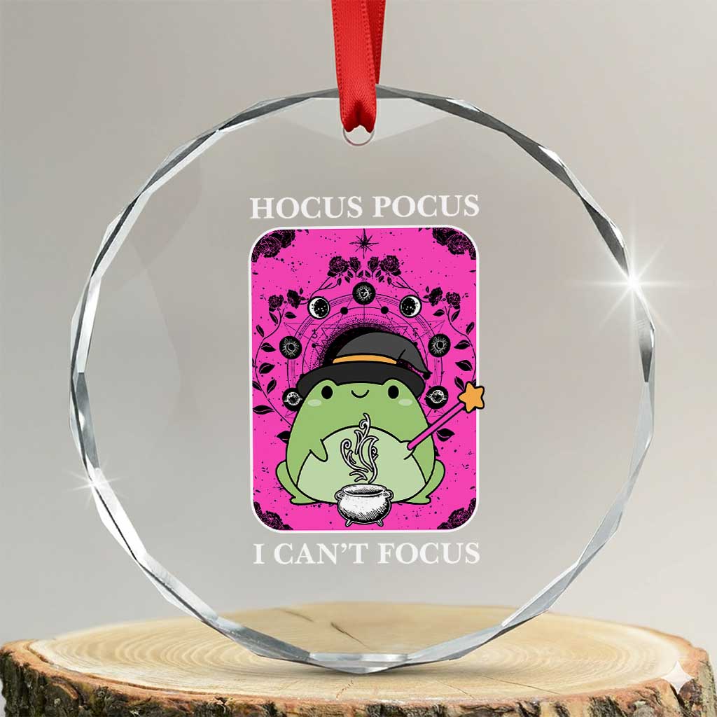 ADHD Meme Crystal Glass Ornament Neurodivergent Wizard Frog I Cant Focus TS10 Transparent Glass 3'' Circle Print Your Wear
