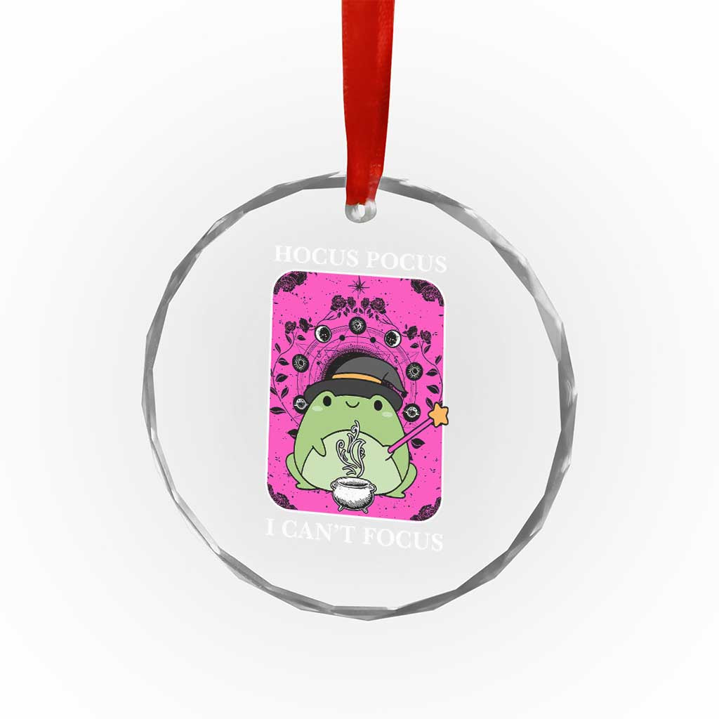 ADHD Meme Crystal Glass Ornament Neurodivergent Wizard Frog I Cant Focus TS10 Transparent Glass 3'' Circle Print Your Wear