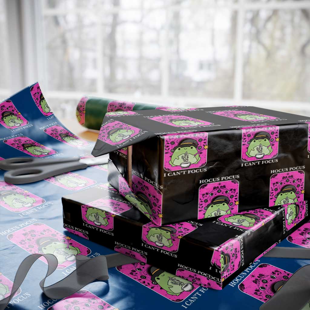 ADHD Meme Wrapping Paper Roll Neurodivergent Wizard Frog I Cant Focus TS10 Black Print Your Wear