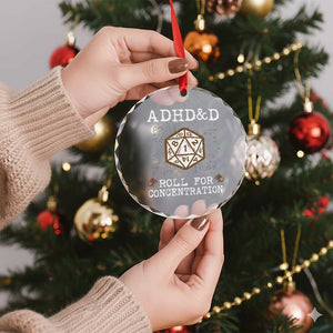 ADHD&D Roll for Concentration Crystal Glass Ornament ADHD Roll For Concentration Funny Gamer TS10 Print Your Wear