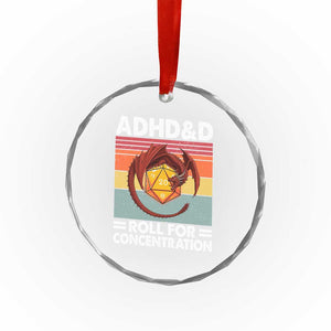 ADHD&D Roll For Concentration Crystal Glass Ornament Funny RPG Gamer D20 Tabletop Dice TS11 Print Your Wear