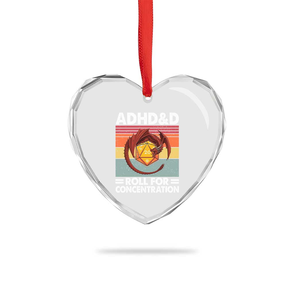 ADHD&D Roll For Concentration Heart Crystal Glass Ornament Funny RPG Gamer D20 Tabletop Dice TS11 Print Your Wear