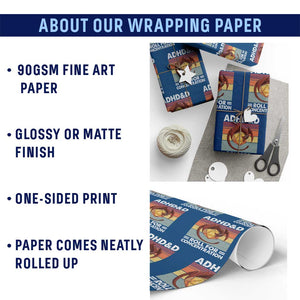 ADHD&D Roll For Concentration Wrapping Paper Roll Funny RPG Gamer D20 Tabletop Dice TS11 Print Your Wear