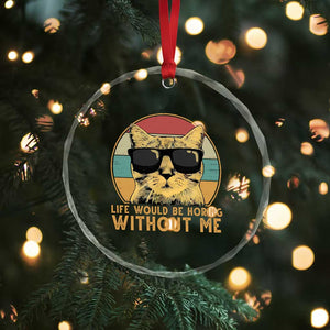 Admit It Life Would Be Boring Without Me Crystal Glass Ornament Funny Cat Saying TS14 Print Your Wear