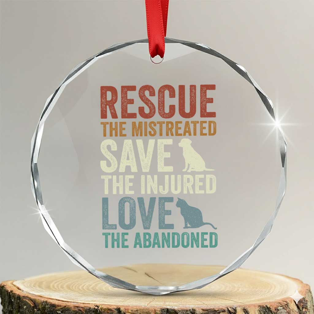 Adopt A Shelter Pet Crystal Glass Ornament Rescue Save Love Cat Dog Adoption Animal Rescue TS10 Transparent Glass 3'' Circle Print Your Wear