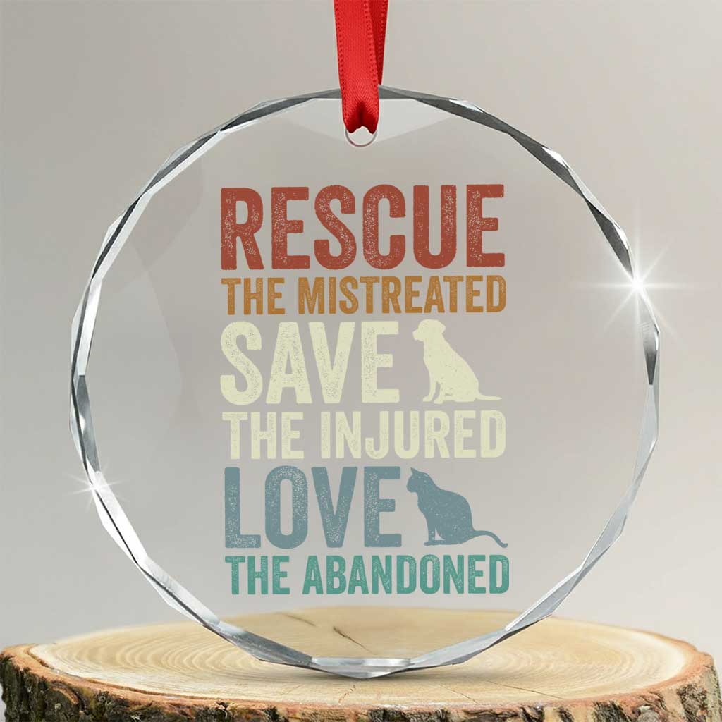 Adopt A Shelter Pet Crystal Glass Ornament Rescue Save Love Cat Dog Adoption Animal Rescue TS10 Transparent Glass 3'' Circle Print Your Wear