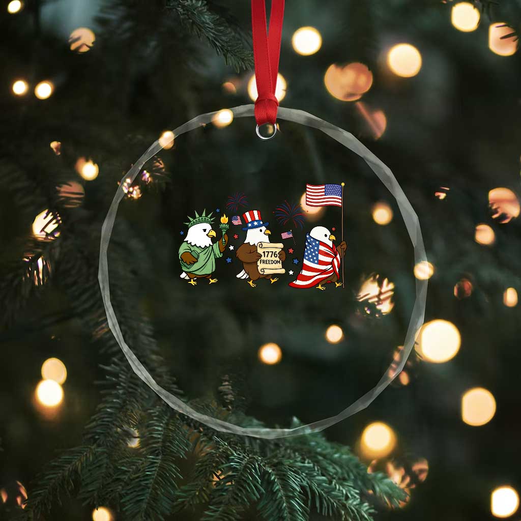 Adorable Patriotic Eagle 250 Years Of Freedom Crystal Glass Ornament USA Anniversary Gift TS12 Print Your Wear