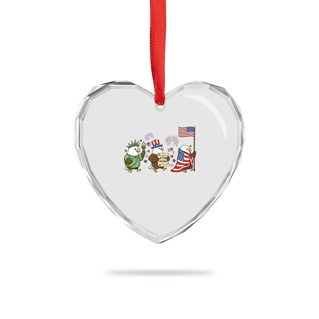 Adorable Patriotic Eagle 250 Years Of Freedom Heart Crystal Glass Ornament USA Anniversary Gift TS12 Print Your Wear