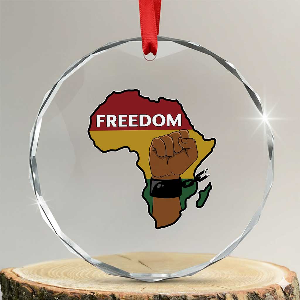 Africa Freedom Liberation Black Power Crystal Glass Ornament TS14 Transparent Glass 3'' Circle Print Your Wear