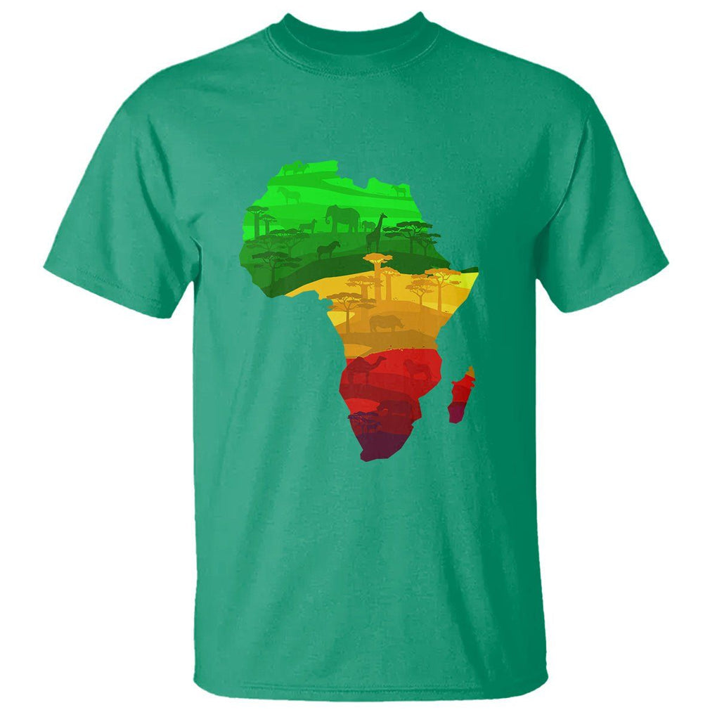 Africa Map Green Yellow Red Proud African Pride Juneteenth T Shirt TS01 Irish Green Printyourwear
