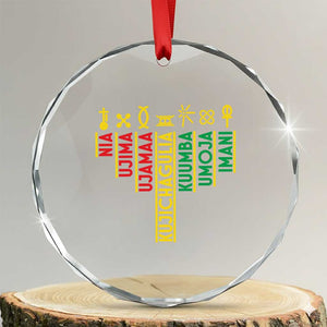 African American 7 Principles Of Kwanzaa Crystal Glass Ornament TS09 Transparent Glass 3'' Circle Print Your Wear