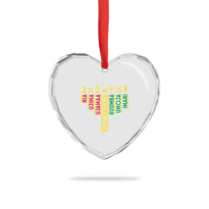African American 7 Principles Of Kwanzaa Heart Crystal Glass Ornament TS09 Print Your Wear