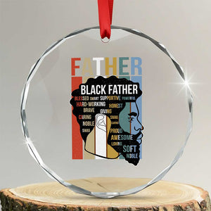 African American Black Father Crystal Glass Ornament Fathers Day Juneteenth TS11 Transparent Glass 3'' Circle Print Your Wear