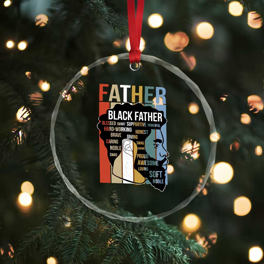 African American Black Father Crystal Glass Ornament Fathers Day Juneteenth TS11 Print Your Wear