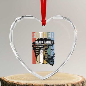 African American Black Father Heart Crystal Glass Ornament Fathers Day Juneteenth TS11 Transparent Glass 3'' Heart Print Your Wear